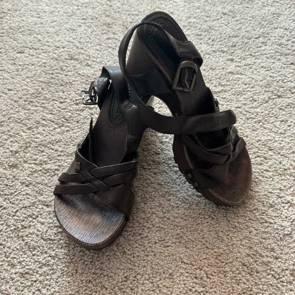 Lower East Side Chunky Heel Strappy Studded Sandals Women's Size 5.5 Brown Y2K - Picture 1 of 11